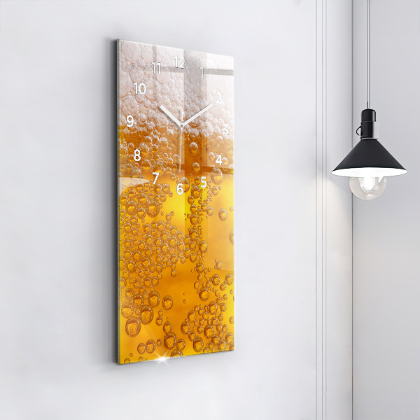 Vertical wall clock Beer with foam