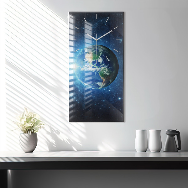 Vertical wall clock Earth and Galaxy – NASA