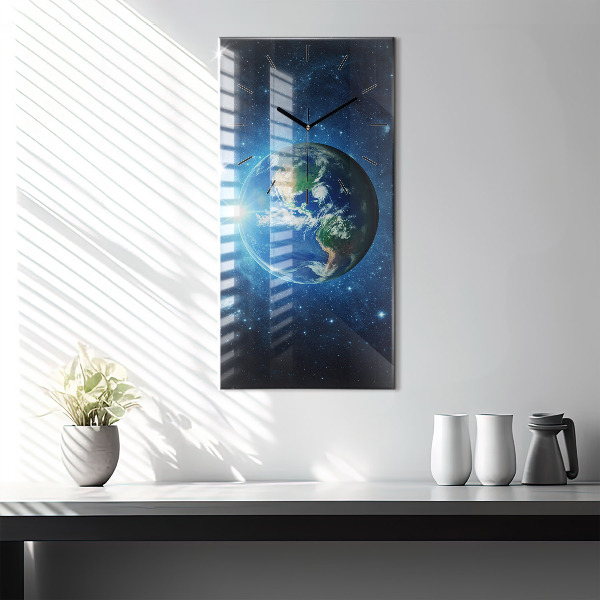 Vertical wall clock Earth and Galaxy – NASA