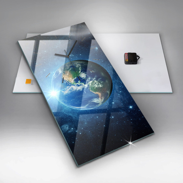 Vertical wall clock Earth and Galaxy – NASA