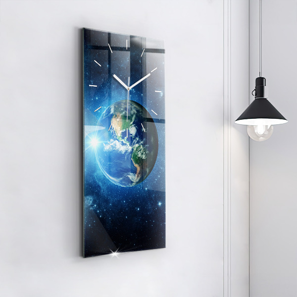 Vertical wall clock Earth and Galaxy – NASA