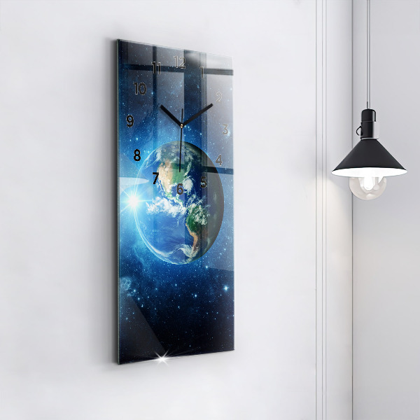 Vertical wall clock Earth and Galaxy – NASA