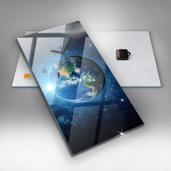 Vertical wall clock Earth and Galaxy – NASA