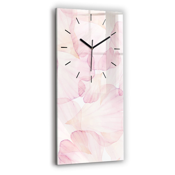 Vertical wall clock Watercolor petals