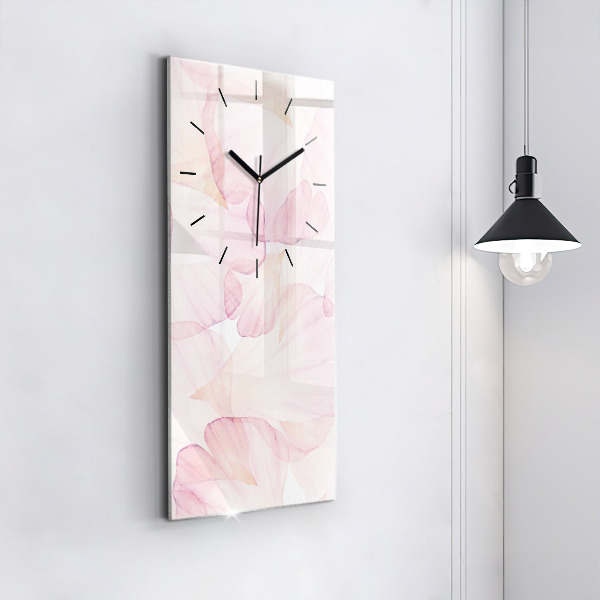Vertical wall clock Watercolor petals
