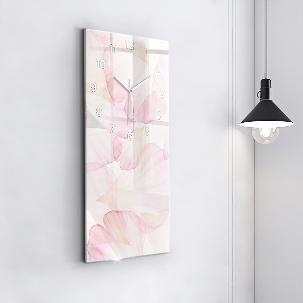 Vertical wall clock Watercolor petals