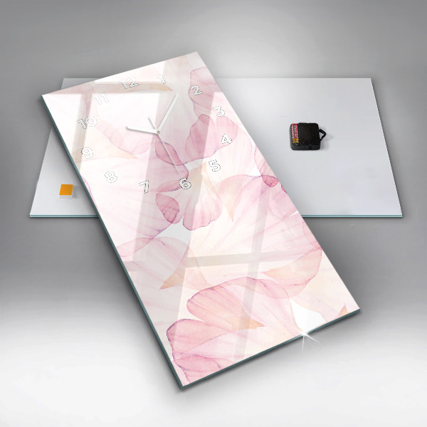 Vertical wall clock Watercolor petals