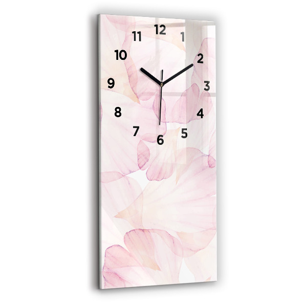 Vertical wall clock Watercolor petals