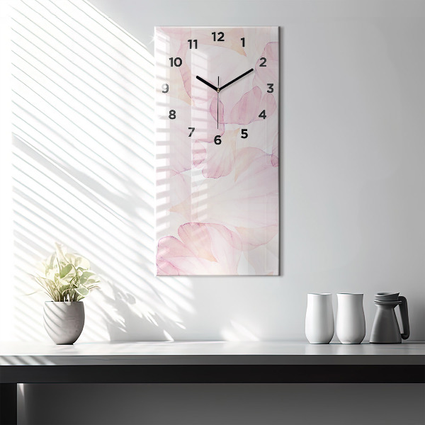 Vertical wall clock Watercolor petals