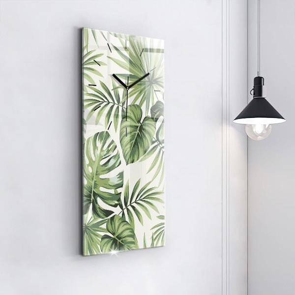 Vertical wall clock Tropical pattern