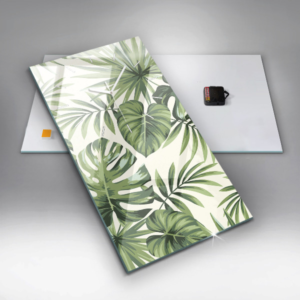 Vertical wall clock Tropical pattern