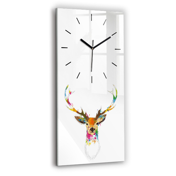 Vertical wall clock Colorful deer head