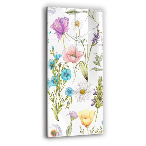 Vertical wall clock Flower Composition