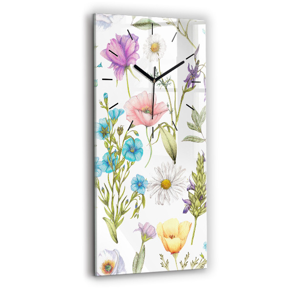 Vertical wall clock Flower Composition