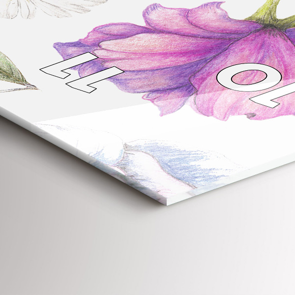 Vertical wall clock Flower Composition