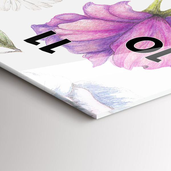 Vertical wall clock Flower Composition