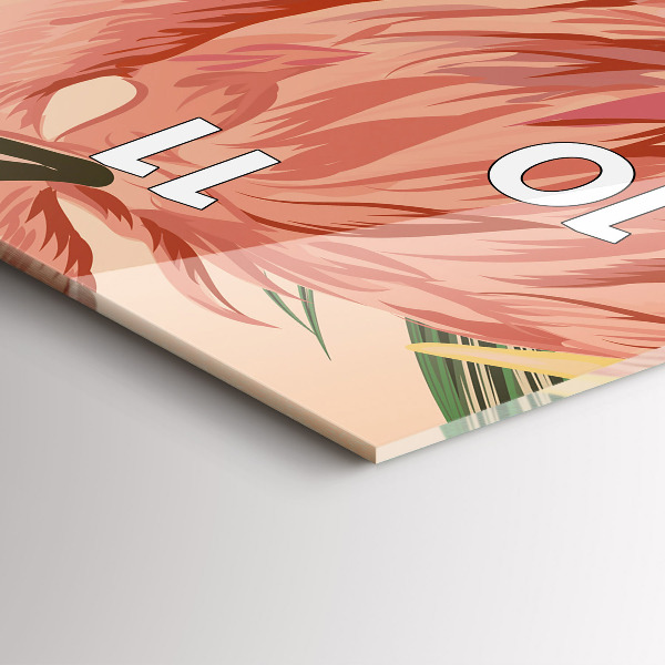 Vertical wall clock Tropical palm leaves