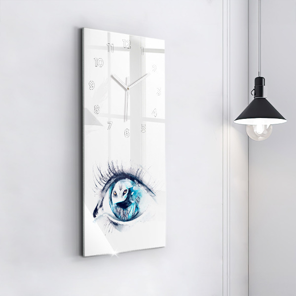 Vertical wall clock Wolf Eye Illustration