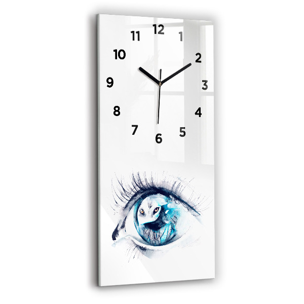 Vertical wall clock Wolf Eye Illustration