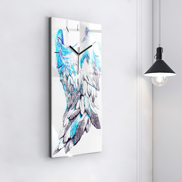 Vertical wall clock Imitation of bird wings
