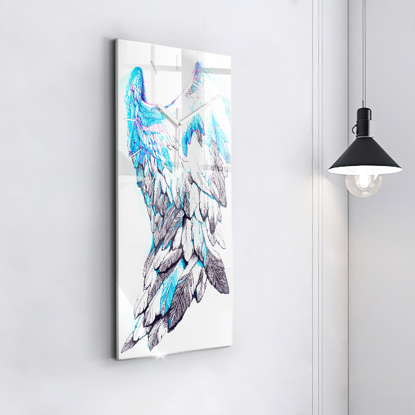 Vertical wall clock Imitation of bird wings