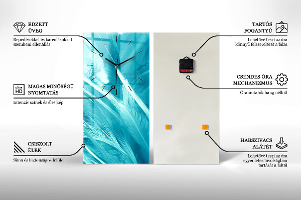 Vertical wall clock Imitation of bird wings