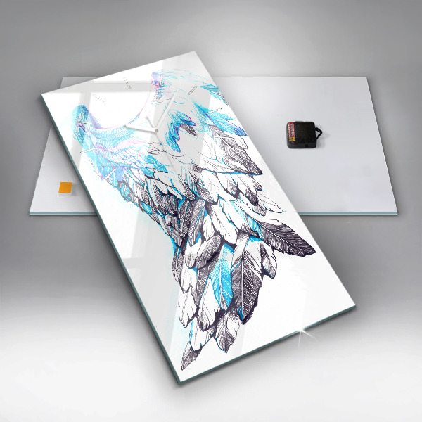 Vertical wall clock Imitation of bird wings