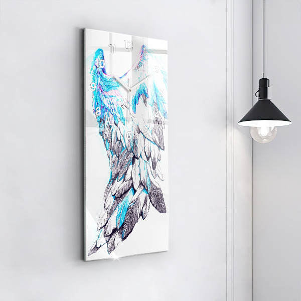 Vertical wall clock Imitation of bird wings
