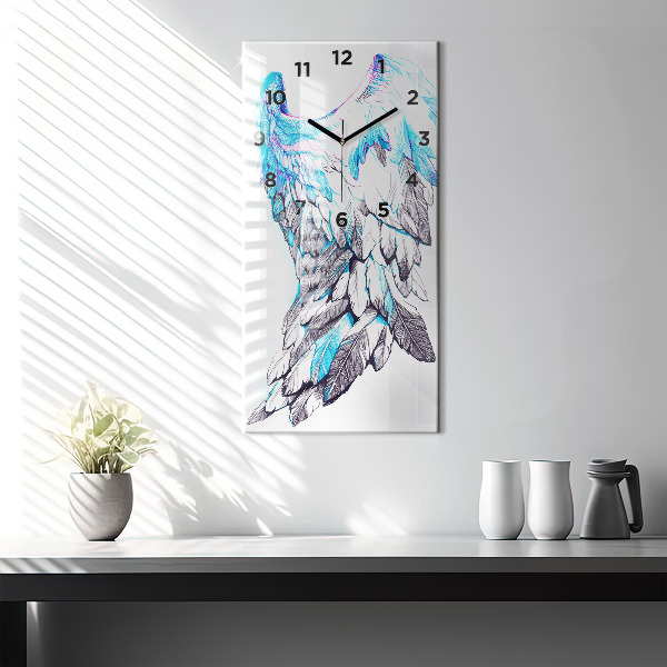 Vertical wall clock Imitation of bird wings