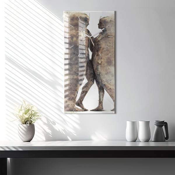 Vertical wall clock Abstract people sand