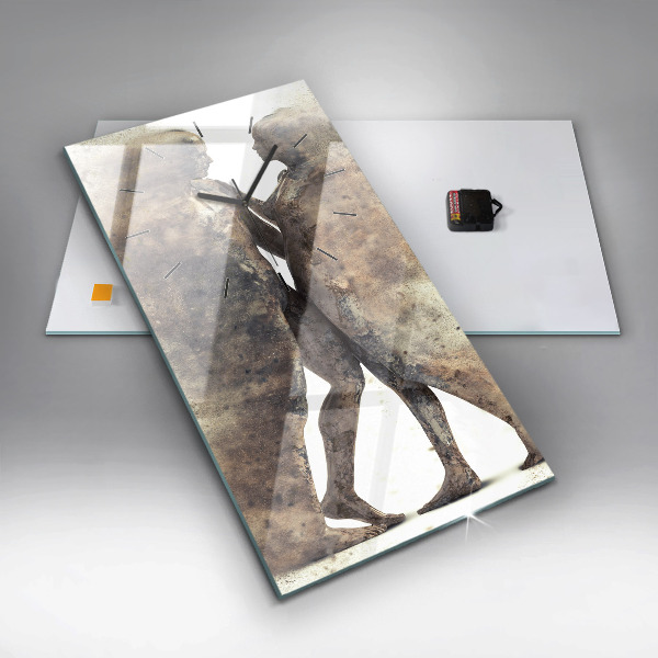 Vertical wall clock Abstract people sand