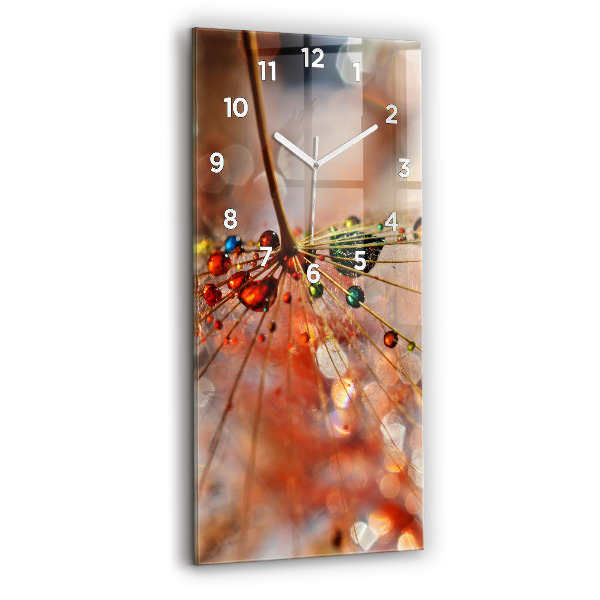 Vertical wall clock Dandelion with dew