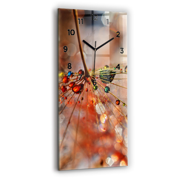 Vertical wall clock Dandelion with dew