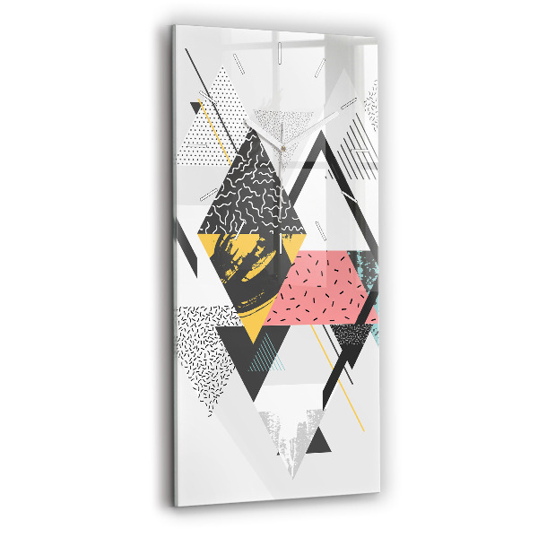 Vertical wall clock Geometric pattern
