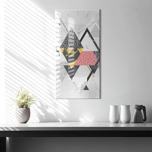 Vertical wall clock Geometric pattern