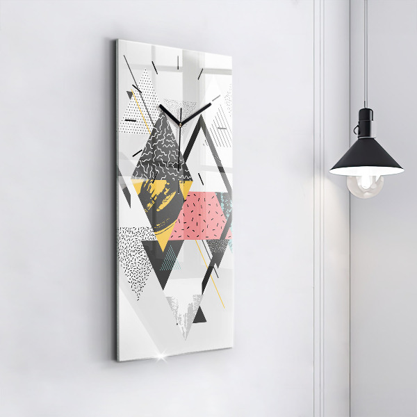 Vertical wall clock Geometric pattern