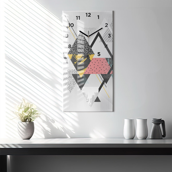Vertical wall clock Geometric pattern