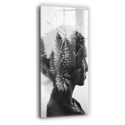 Vertical wall clock Portrait of a woman