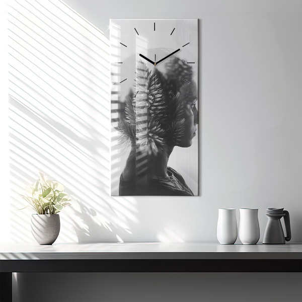 Vertical wall clock Portrait of a woman