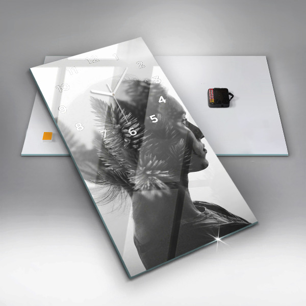 Vertical wall clock Portrait of a woman