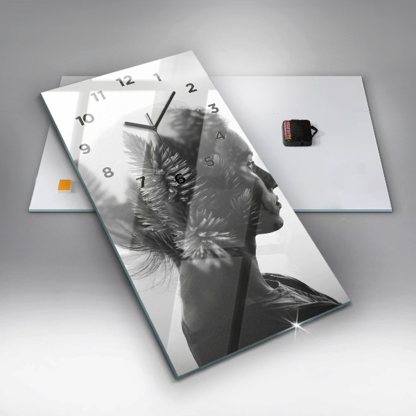 Vertical wall clock Portrait of a woman