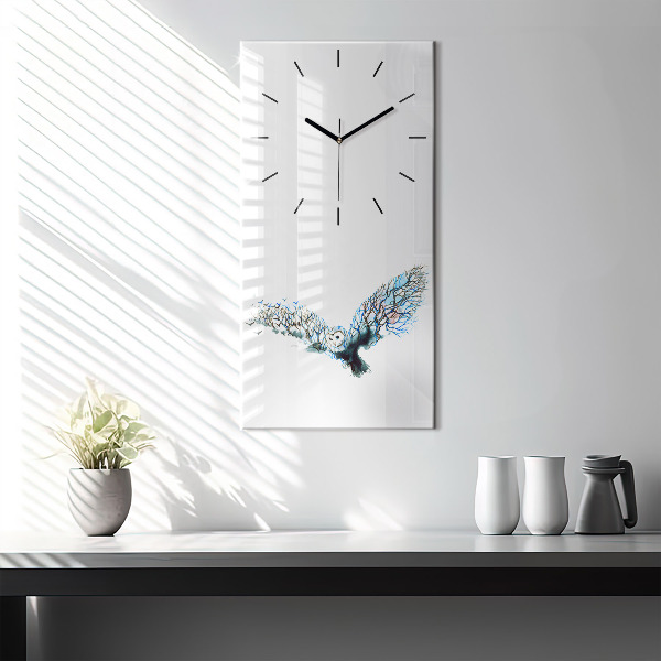 Vertical wall clock Freedom and nature of birds