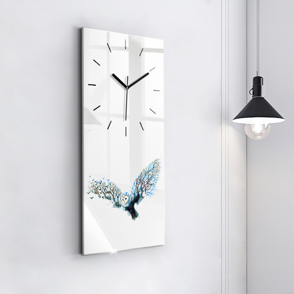 Vertical wall clock Freedom and nature of birds