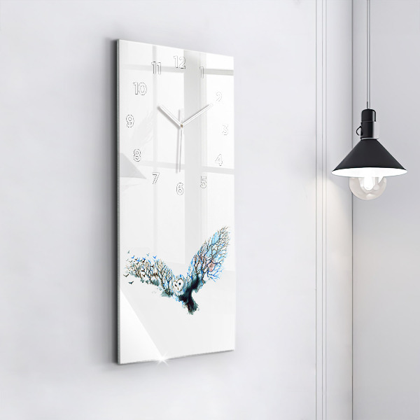 Vertical wall clock Freedom and nature of birds