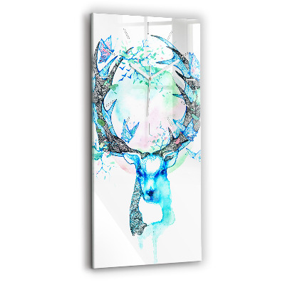 Vertical wall clock Deer illustration