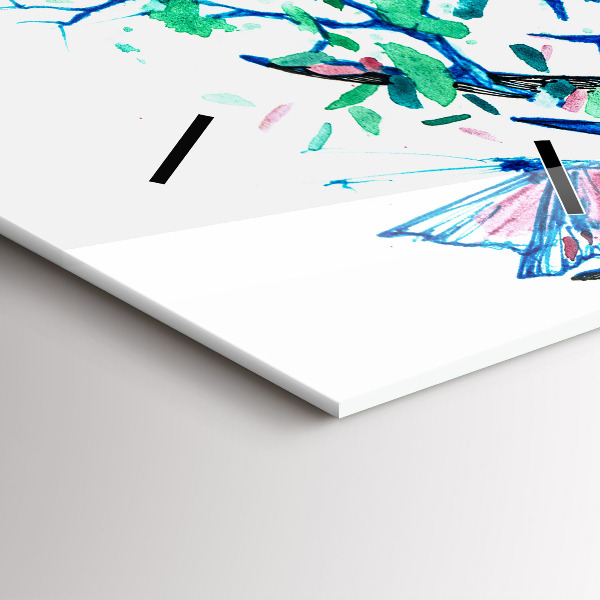 Vertical wall clock Deer illustration