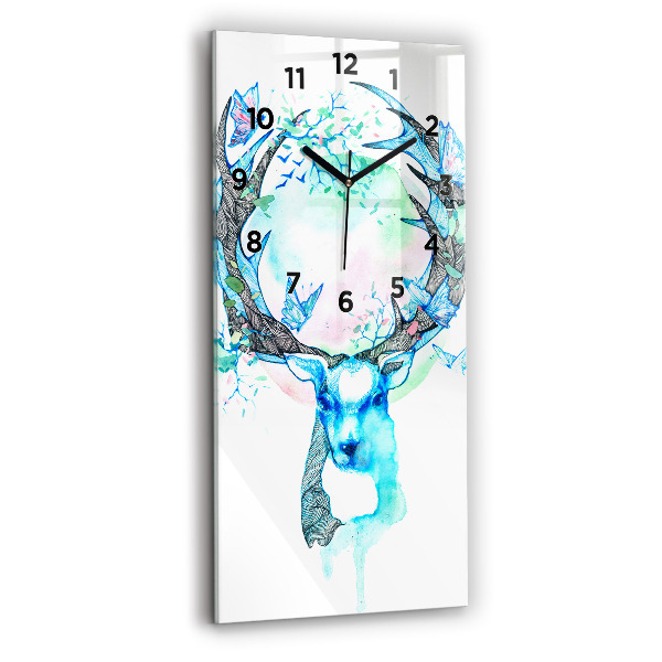 Vertical wall clock Deer illustration