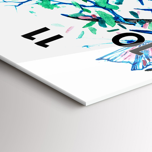 Vertical wall clock Deer illustration