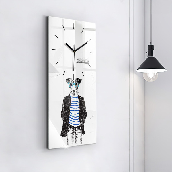 Vertical wall clock A dog in a human body
