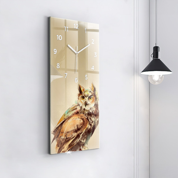 Vertical wall clock Owl - a sign of wisdom